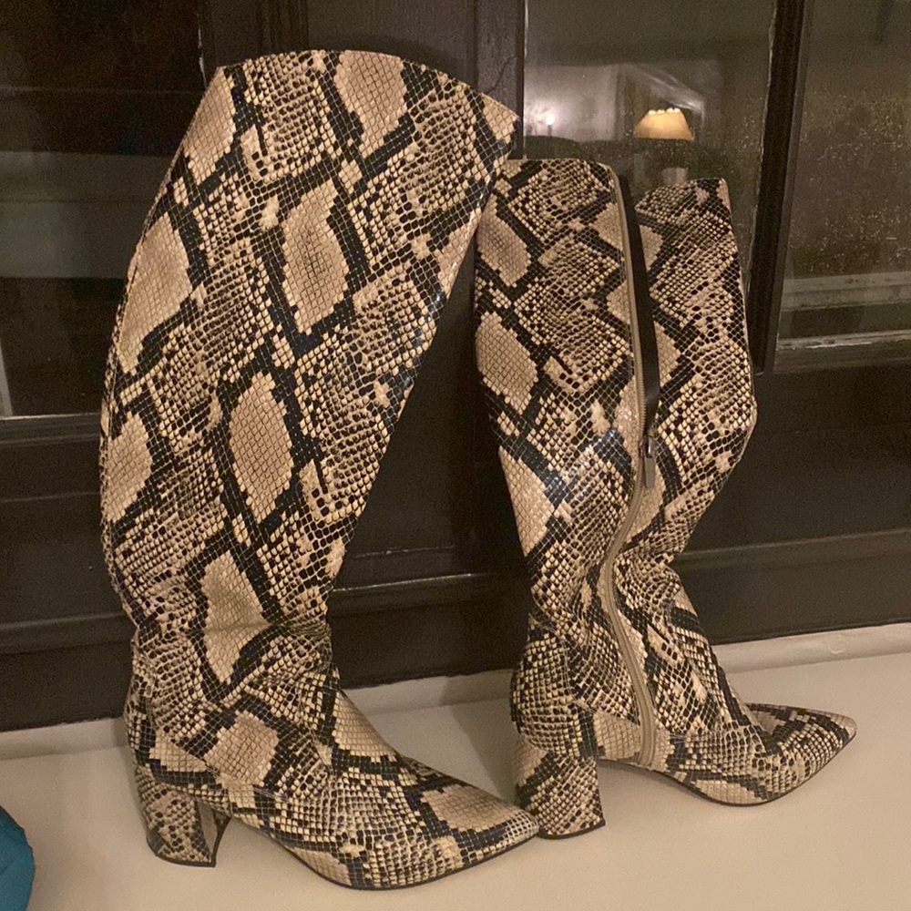 Marc Fisher knee high croc boots